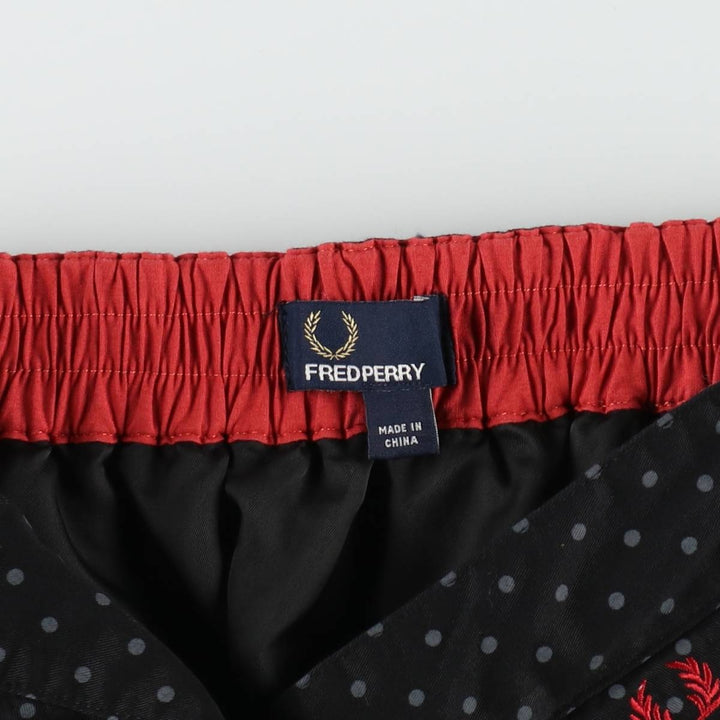 Fred Perry polka dot pattern cotton flared mini skirt, women's size M (approx.) cotton black type Vintage Second Hand