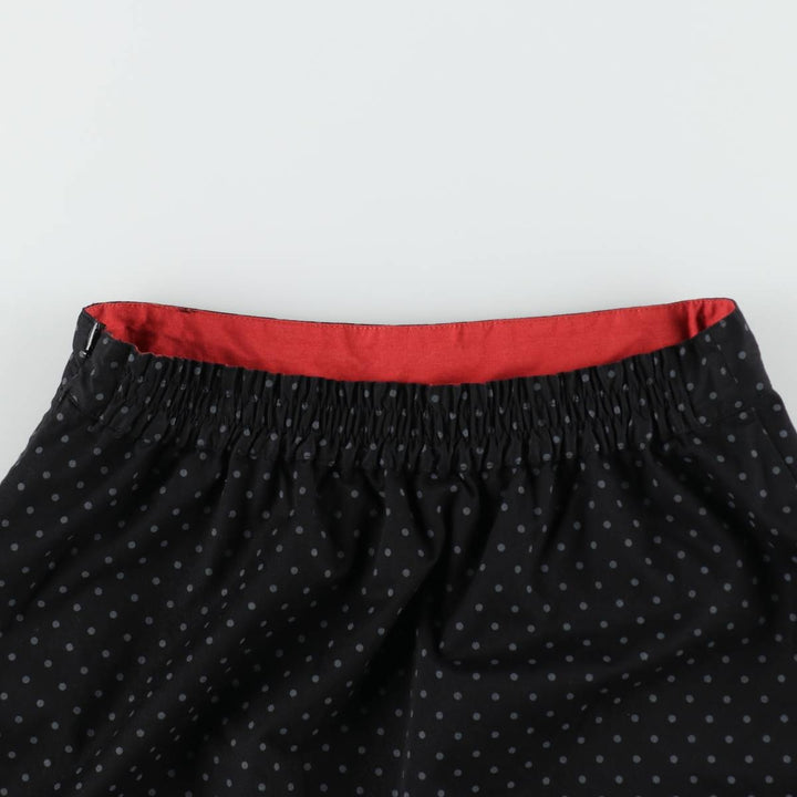 Fred Perry polka dot pattern cotton flared mini skirt, women's size M (approx.) cotton black type Vintage Second Hand