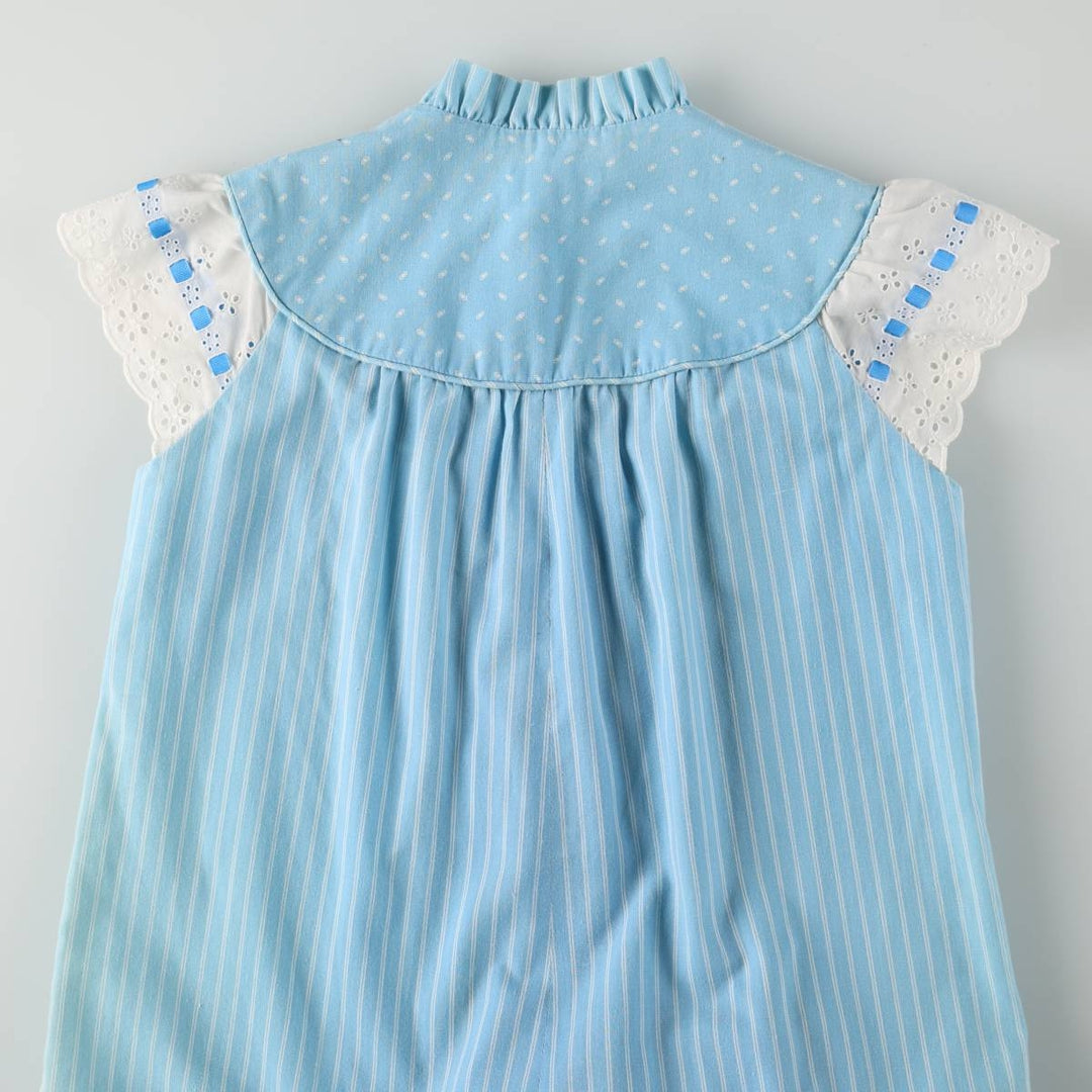 Vintage 1960s-1970'S LIBERTY HOUSE Lola Jrs. all-over print long sleeveless A-line dress, women's size M (approx.). unclear Blue type light blue Vintage Second Hand