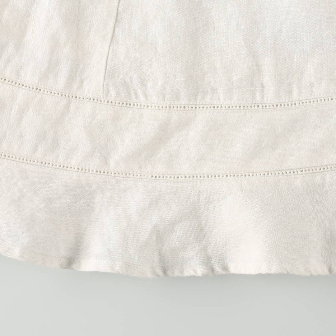 MALVIN I Love Linen Midi Sleeveless A-line Dress, Women's Size M (approx.), Vintage linen white type Vintage Second Hand