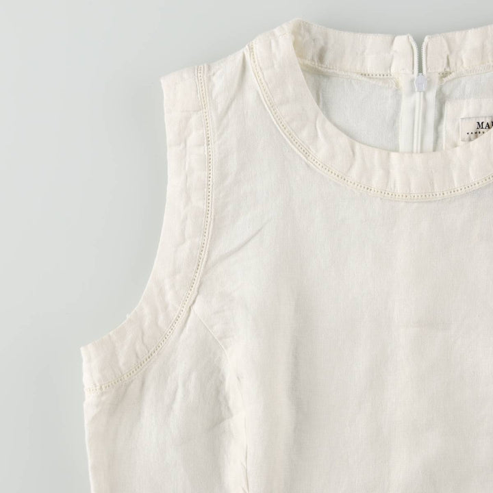 MALVIN I Love Linen Midi Sleeveless A-line Dress, Women's Size M (approx.), Vintage linen white type Vintage Second Hand
