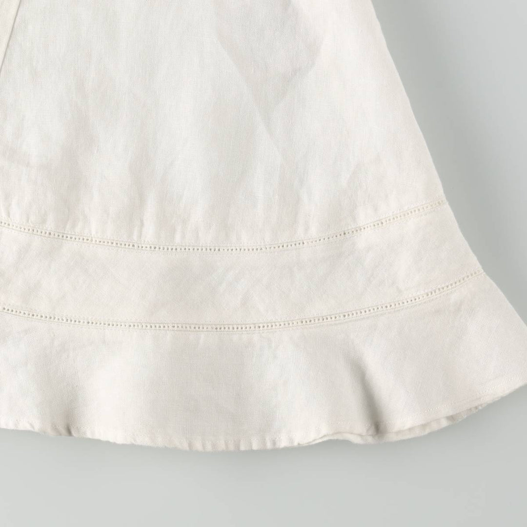 MALVIN I Love Linen Midi Sleeveless A-line Dress, Women's Size M (approx.), Vintage linen white type Vintage Second Hand