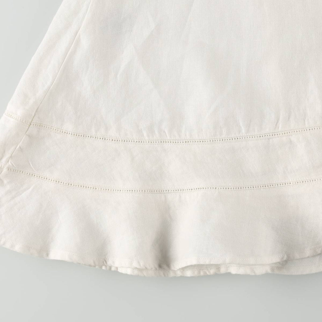 MALVIN I Love Linen Midi Sleeveless A-line Dress, Women's Size M (approx.), Vintage linen white type Vintage Second Hand