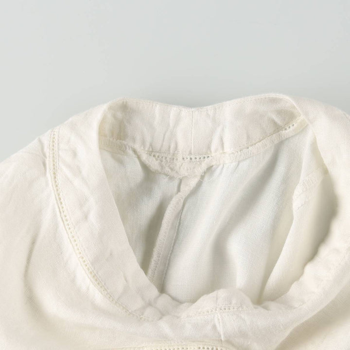 MALVIN I Love Linen Midi Sleeveless A-line Dress, Women's Size M (approx.), Vintage linen white type Vintage Second Hand