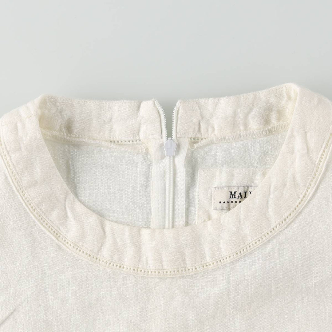 MALVIN I Love Linen Midi Sleeveless A-line Dress, Women's Size M (approx.), Vintage linen white type Vintage Second Hand