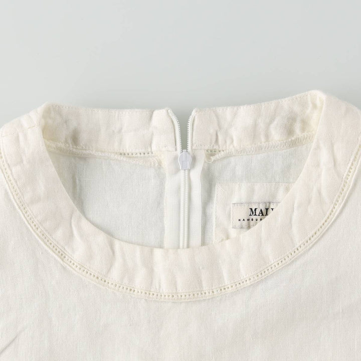 MALVIN I Love Linen Midi Sleeveless A-line Dress, Women's Size M (approx.), Vintage linen white type Vintage Second Hand