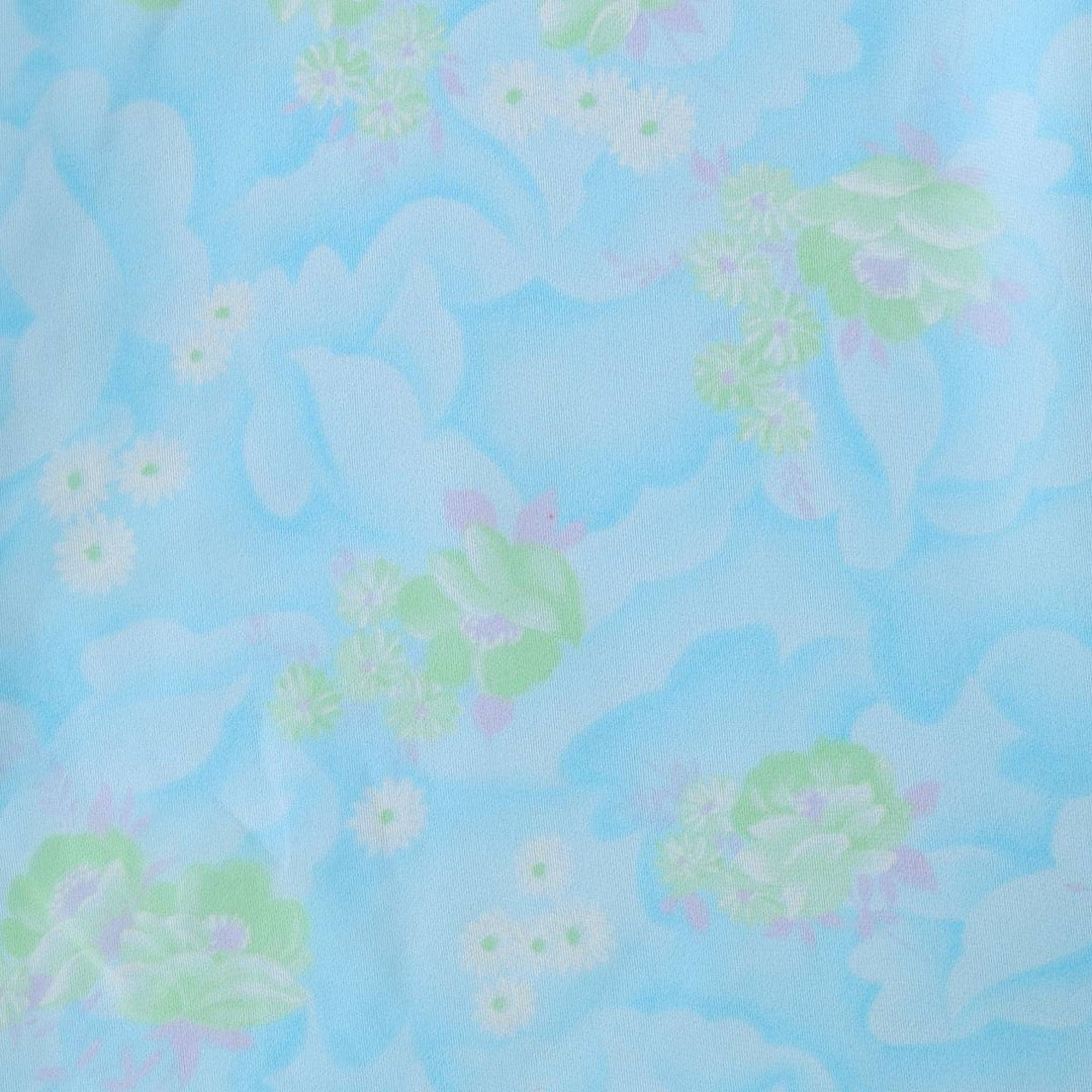 All-over floral print long camisole dress, women's size S equivalent, vintage. unclear blue type Vintage Second Hand