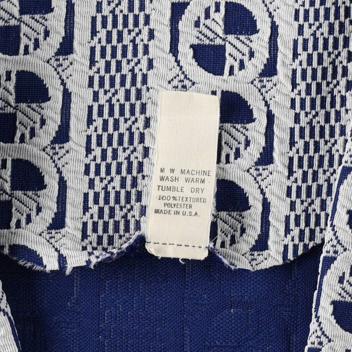 ~90'S all-over print long vest, made in USA, women's size XL equivalent, vintage. polyester Navy blue Vintage Second Hand
