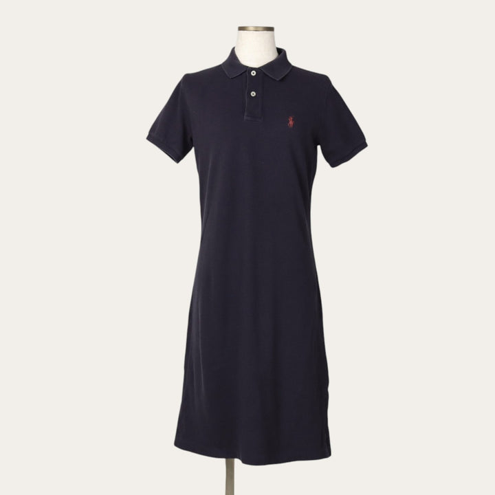 Ralph Lauren RALPH LAUREN SPORT Half-Length Polo Shirt Dress, Women's Size S (approx.) cotton navy blue type Vintage Second Hand