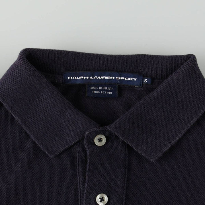 Ralph Lauren RALPH LAUREN SPORT Half-Length Polo Shirt Dress, Women's Size S (approx.) cotton navy blue type Vintage Second Hand