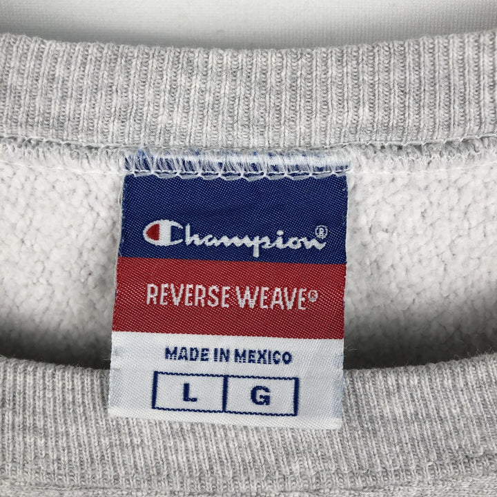 2000'S Champion Reverse Weave Advertising Print Sweatshirt (Men's Size L) unclear gray type Vintage Second Hand
