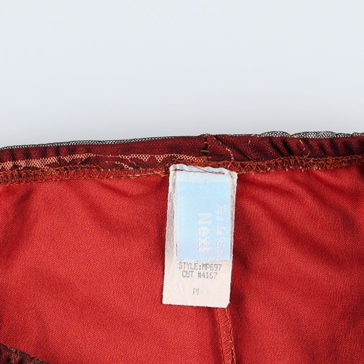 NEXT TO LOVE all-over print long tight skirt, made in the USA, women's size M equivalent. polyester red type Vintage Second Hand
