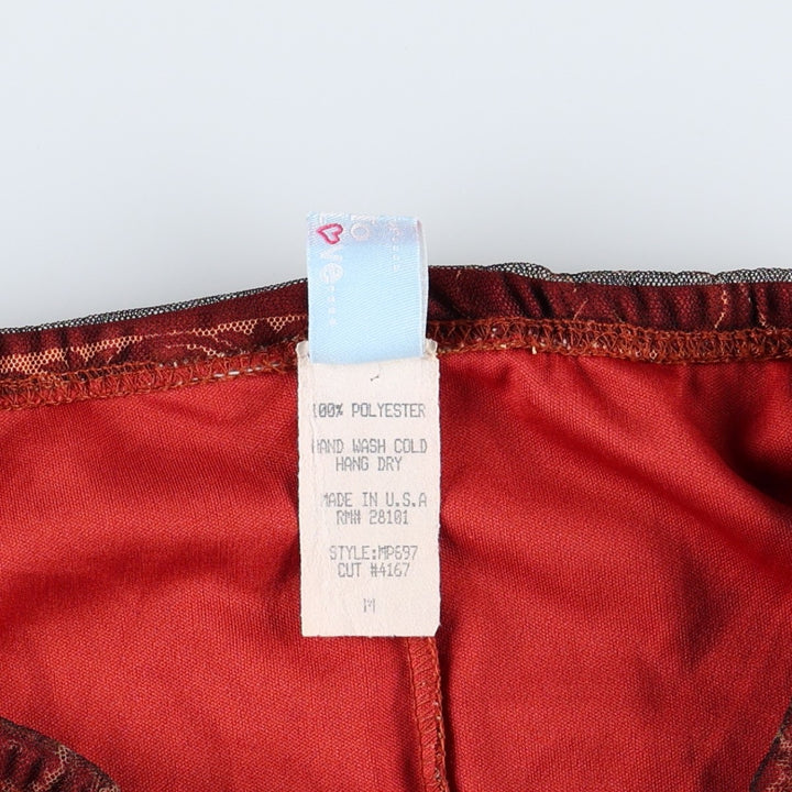 NEXT TO LOVE all-over print long tight skirt, made in the USA, women's size M equivalent. polyester red type Vintage Second Hand