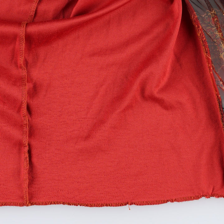 NEXT TO LOVE all-over print long tight skirt, made in the USA, women's size M equivalent. polyester red type Vintage Second Hand