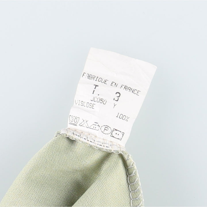 All-over botanical pattern, half-length A-line skirt, made in France, women's size M equivalent. Viscose green type yellow green Vintage Second Hand