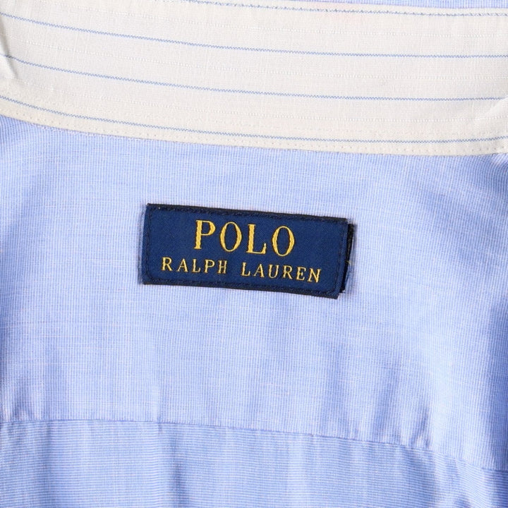 Ralph Lauren POLO RALPH LAUREN Half-Length Long-Sleeve Flared Shirt Dress, Women's Size M (approx.) cotton Blue type light blue Vintage Second Hand