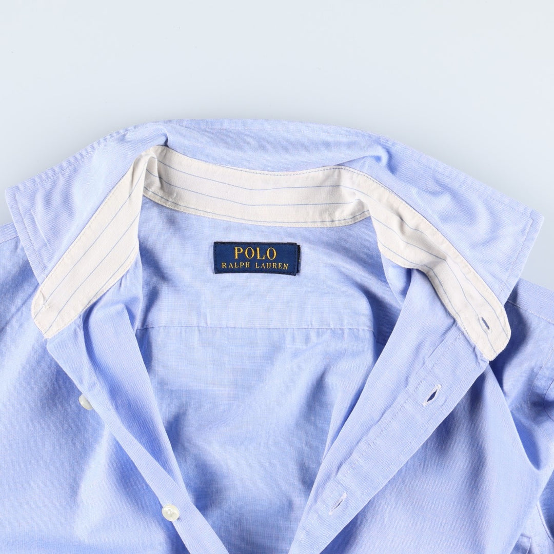 Ralph Lauren POLO RALPH LAUREN Half-Length Long-Sleeve Flared Shirt Dress, Women's Size M (approx.) cotton Blue type light blue Vintage Second Hand