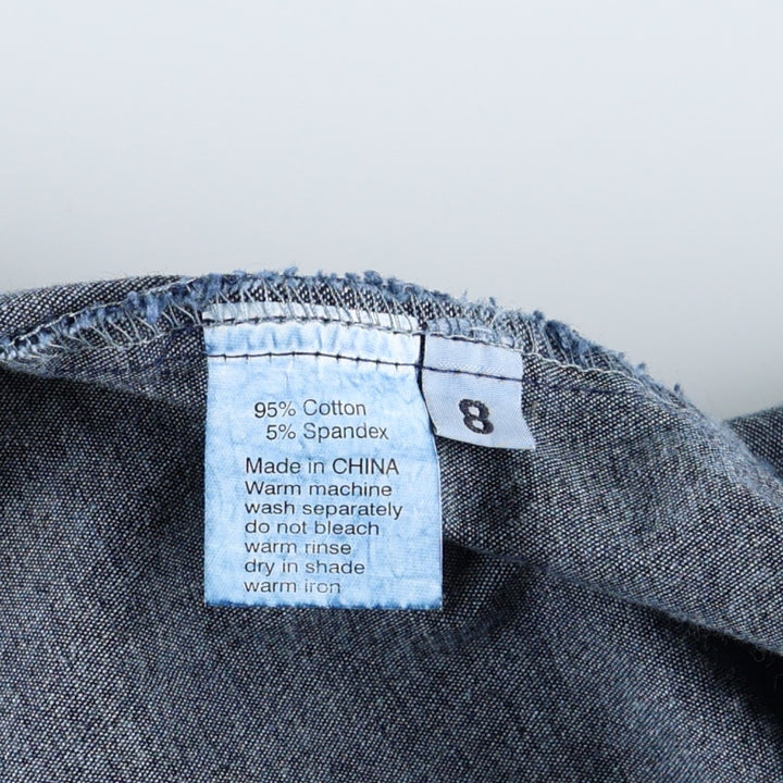 Face Off Midi-Length Open-Collar Denim Dress (Women's Size XS) cotton navy blue type Vintage Second Hand