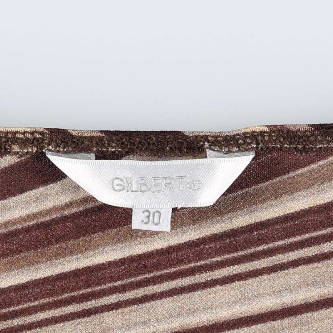 GILBERT all-over print sleeveless top, women's size S (approx.) unclear brown type Vintage Second Hand