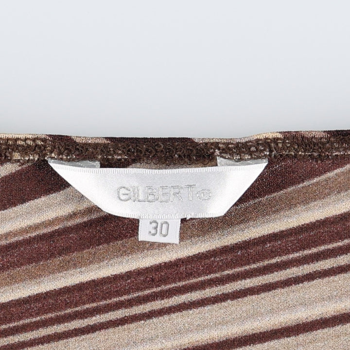 GILBERT all-over print sleeveless top, women's size S (approx.) unclear brown type Vintage Second Hand