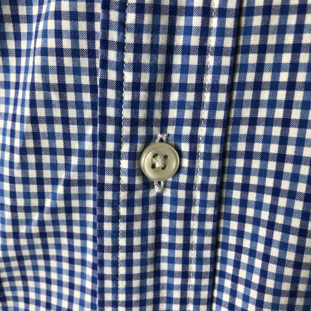 Ralph Lauren CUSTOM FIT Gingham Check Long Sleeve Button Down Check Shirt Men's XL cotton blue type Vintage Second Hand