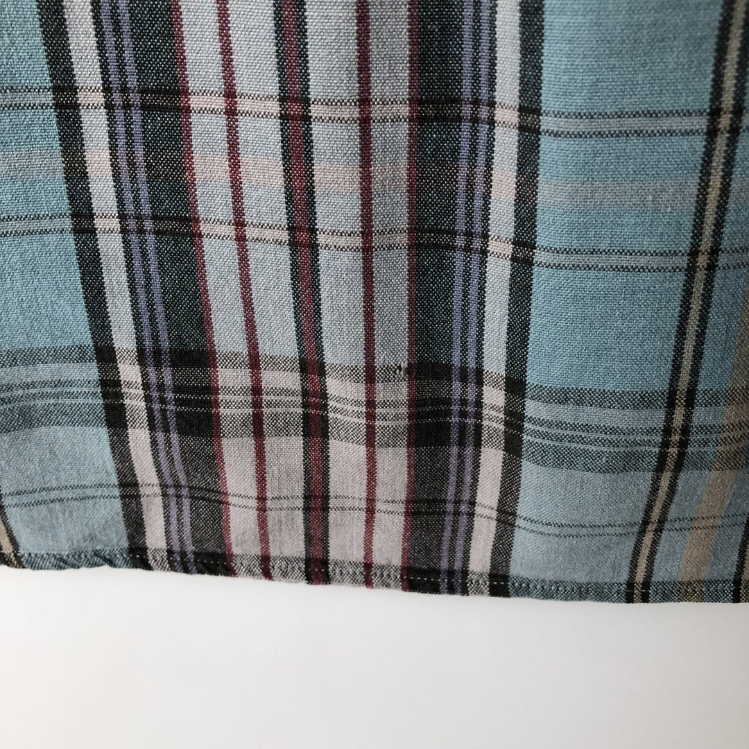 Ralph Lauren BLAKE long sleeve button down check shirt, men's XL size cotton turquoise blue Vintage Second Hand