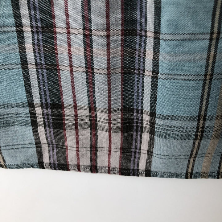 Ralph Lauren BLAKE long sleeve button down check shirt, men's XL size cotton turquoise blue Vintage Second Hand