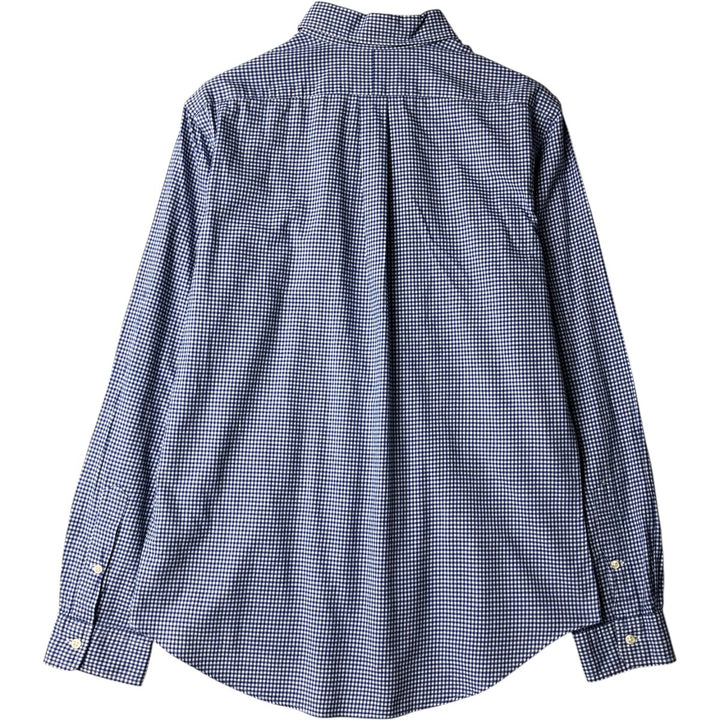 Ralph Lauren Gingham Check Long Sleeve Button-Down Check Shirt, Men's Size L cotton blue type Vintage Second Hand