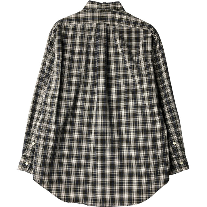 Ralph Lauren BLAIRE long sleeve button down check shirt, men's size M cotton Khaki type Vintage Second Hand