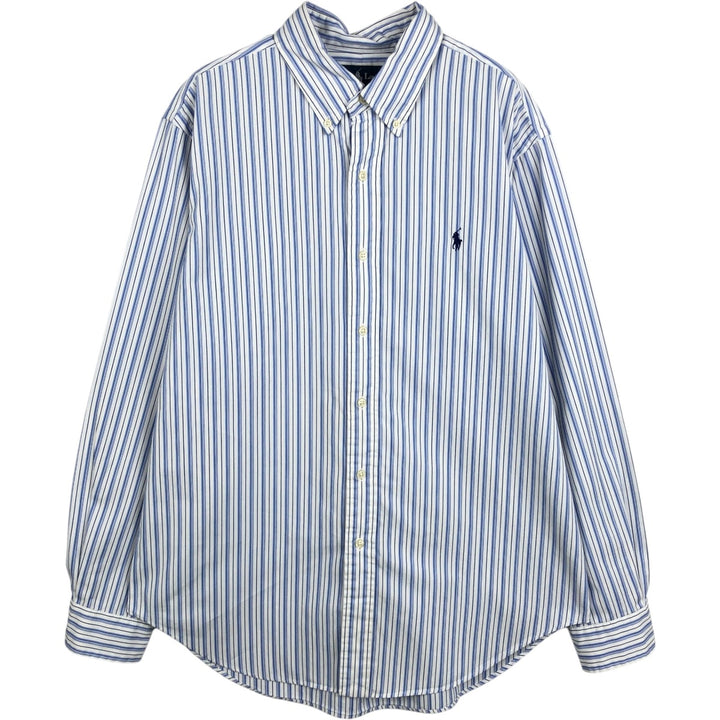 Ralph Lauren Classic Fit Long Sleeve Button Down Striped Shirt Men's Size L cotton white type Vintage Second Hand