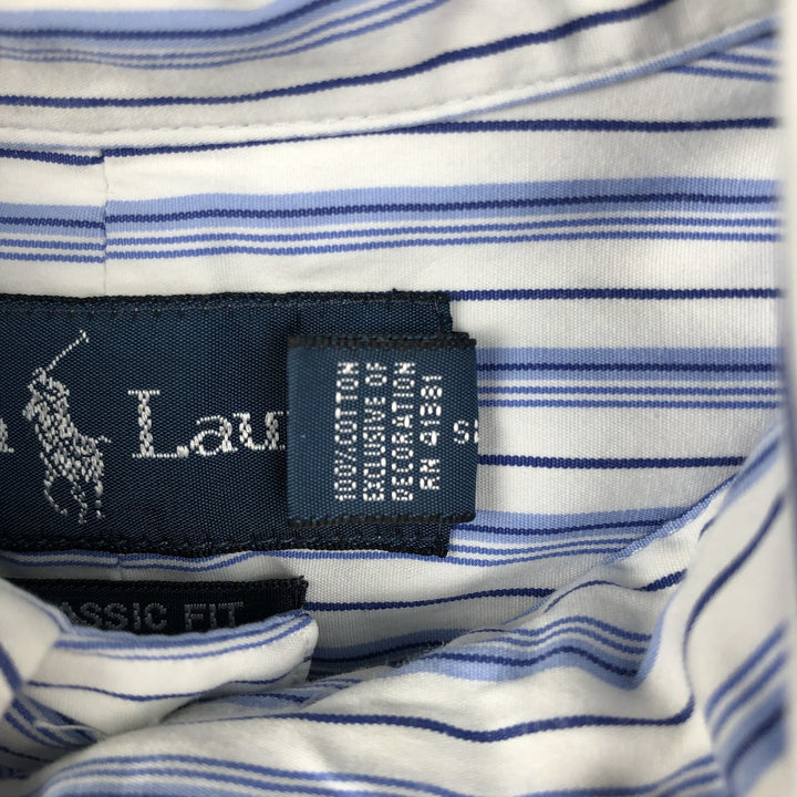 Ralph Lauren Classic Fit Long Sleeve Button Down Striped Shirt Men's Size L cotton white type Vintage Second Hand