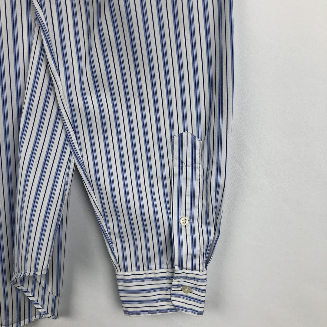 Ralph Lauren Classic Fit Long Sleeve Button Down Striped Shirt Men's Size L cotton white type Vintage Second Hand