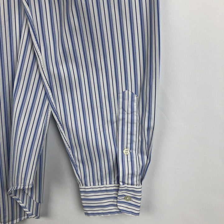 Ralph Lauren Classic Fit Long Sleeve Button Down Striped Shirt Men's Size L cotton white type Vintage Second Hand