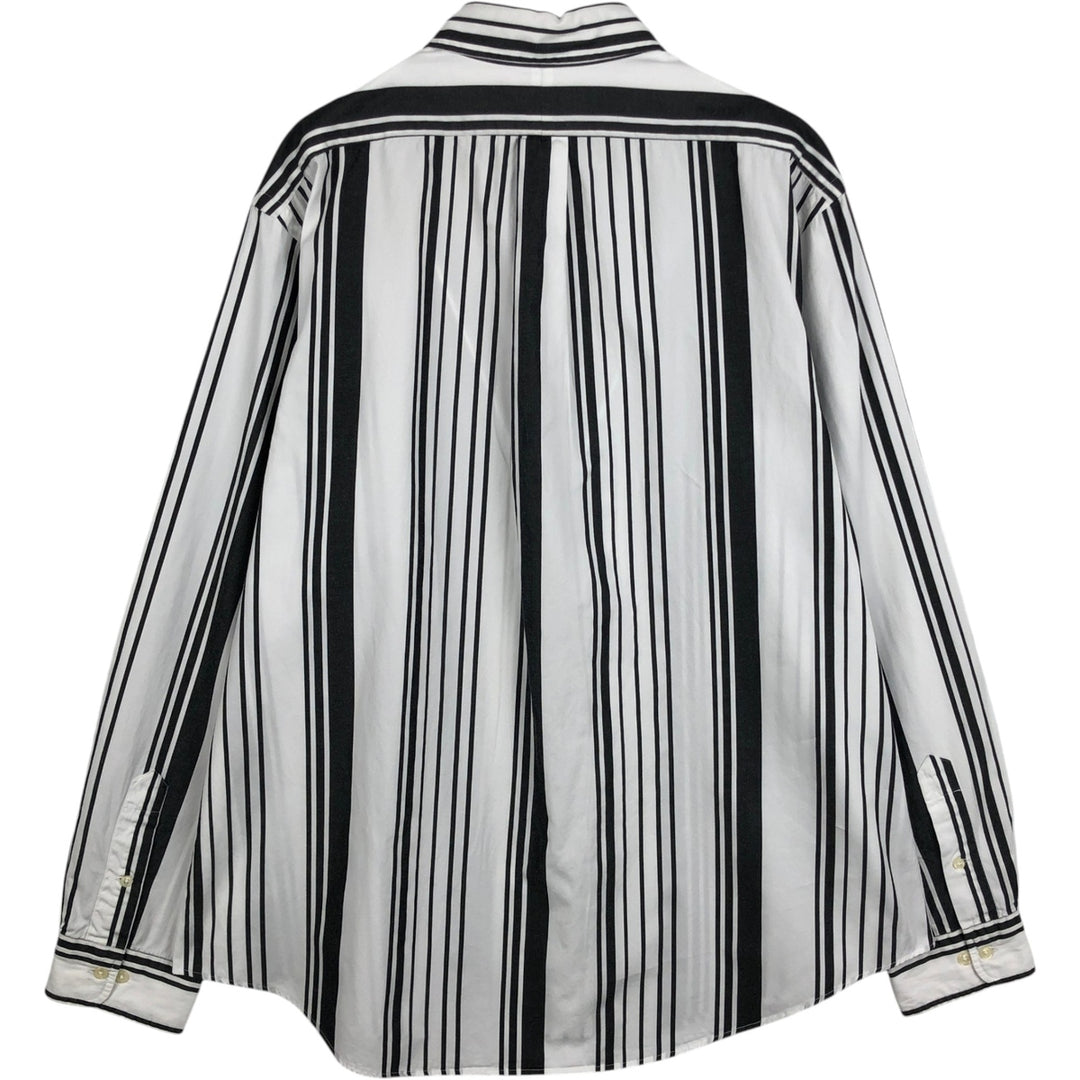 Ralph Lauren CUSTOM FIT Check Pattern Long Sleeve Button-Down Stripe Shirt, Men's Size XL (approx.) cotton white type Vintage Second Hand