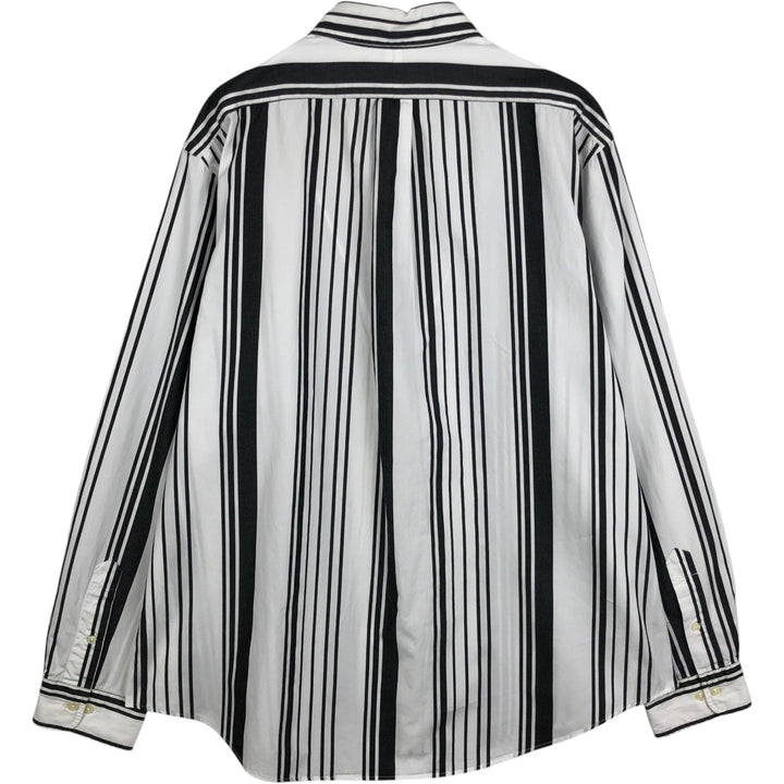 Ralph Lauren CUSTOM FIT Check Pattern Long Sleeve Button-Down Stripe Shirt, Men's Size XL (approx.) cotton white type Vintage Second Hand