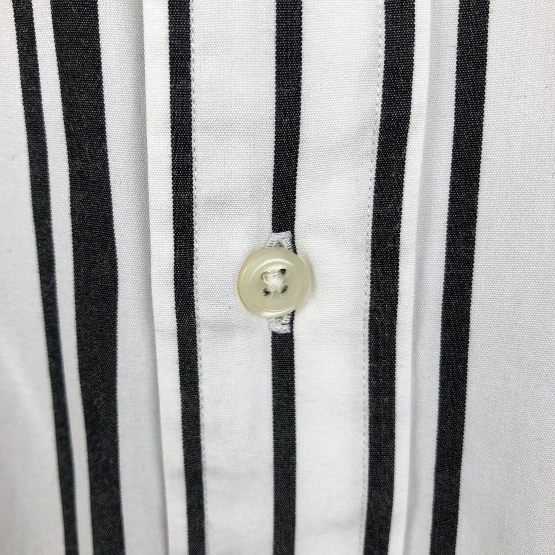 Ralph Lauren CUSTOM FIT Check Pattern Long Sleeve Button-Down Stripe Shirt, Men's Size XL (approx.) cotton white type Vintage Second Hand