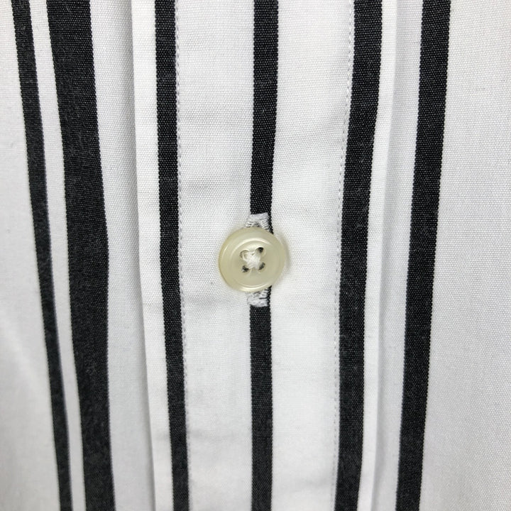 Ralph Lauren CUSTOM FIT Check Pattern Long Sleeve Button-Down Stripe Shirt, Men's Size XL (approx.) cotton white type Vintage Second Hand