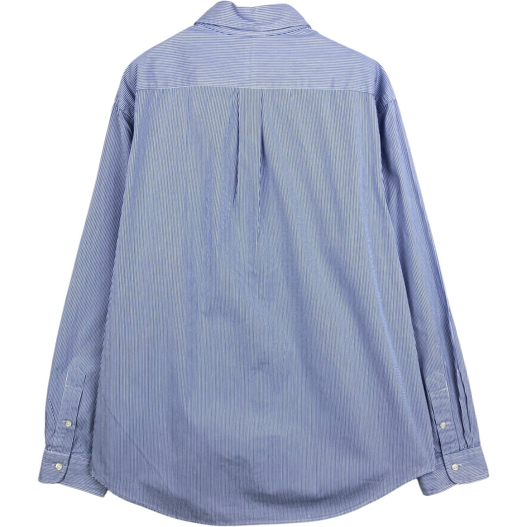 Ralph Lauren long-sleeved button-down striped shirt, men's size XL (approx.) cotton blue type Vintage Second Hand