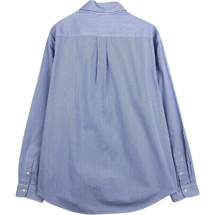 Ralph Lauren long-sleeved button-down striped shirt, men's size XL (approx.) cotton blue type Vintage Second Hand
