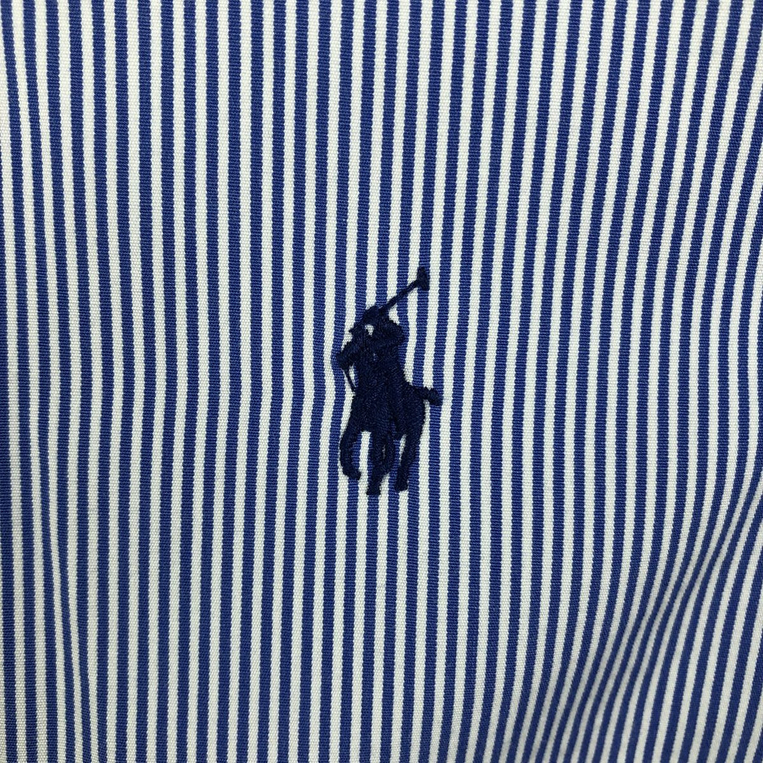 Ralph Lauren long-sleeved button-down striped shirt, men's size XL (approx.) cotton blue type Vintage Second Hand