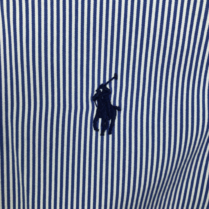 Ralph Lauren long-sleeved button-down striped shirt, men's size XL (approx.) cotton blue type Vintage Second Hand