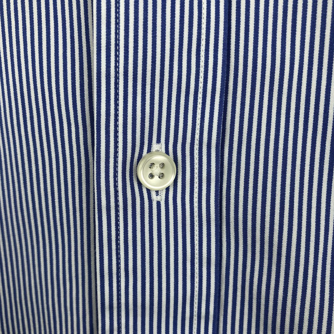 Ralph Lauren long-sleeved button-down striped shirt, men's size XL (approx.) cotton blue type Vintage Second Hand
