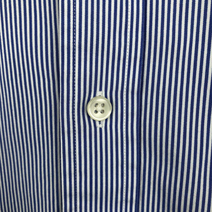 Ralph Lauren long-sleeved button-down striped shirt, men's size XL (approx.) cotton blue type Vintage Second Hand