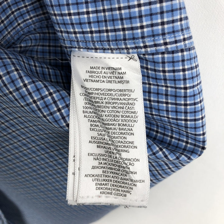 Ralph Lauren Classic Fit Long Sleeve Button-Down Check Shirt, Men's Size Small cotton Blue type light blue Vintage Second Hand
