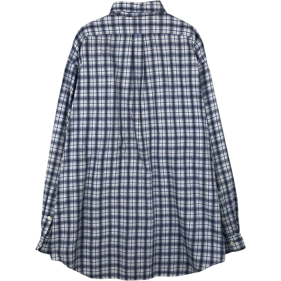 Ralph Lauren BLAIRE long sleeve button down check shirt, men's XL size cotton blue type Vintage Second Hand