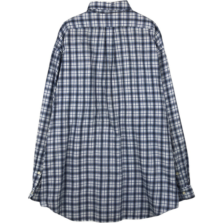 Ralph Lauren BLAIRE long sleeve button down check shirt, men's XL size cotton blue type Vintage Second Hand