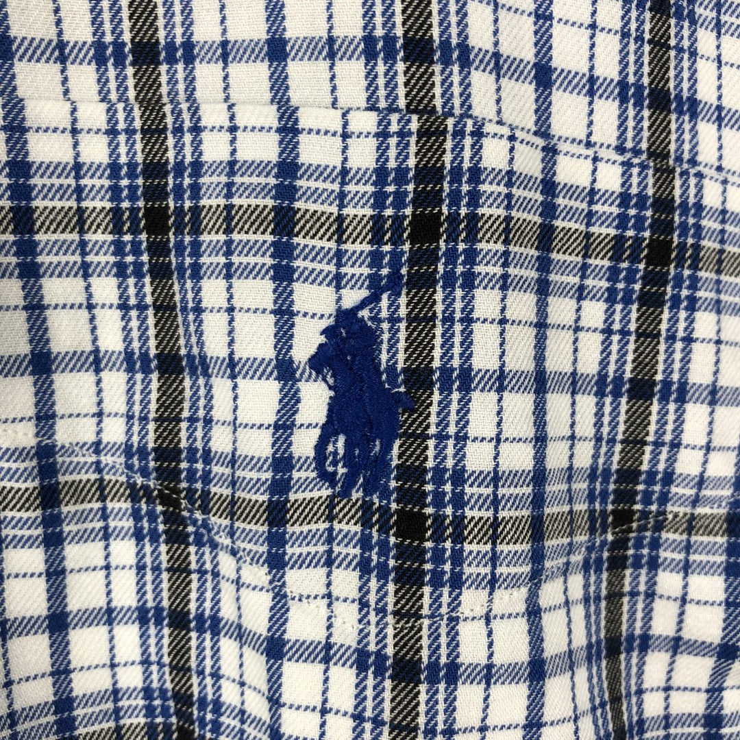 Ralph Lauren BLAIRE long sleeve button down check shirt, men's XL size cotton blue type Vintage Second Hand