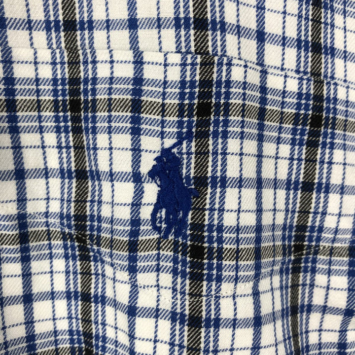 Ralph Lauren BLAIRE long sleeve button down check shirt, men's XL size cotton blue type Vintage Second Hand