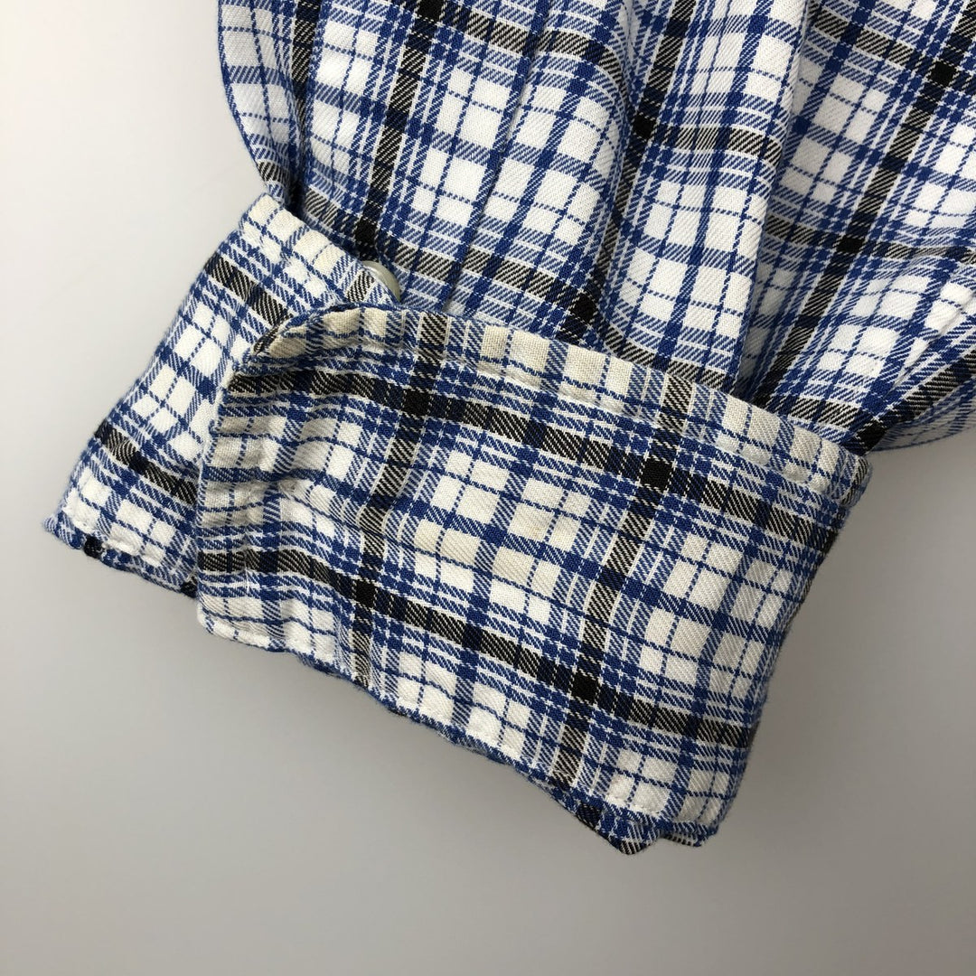 Ralph Lauren BLAIRE long sleeve button down check shirt, men's XL size cotton blue type Vintage Second Hand