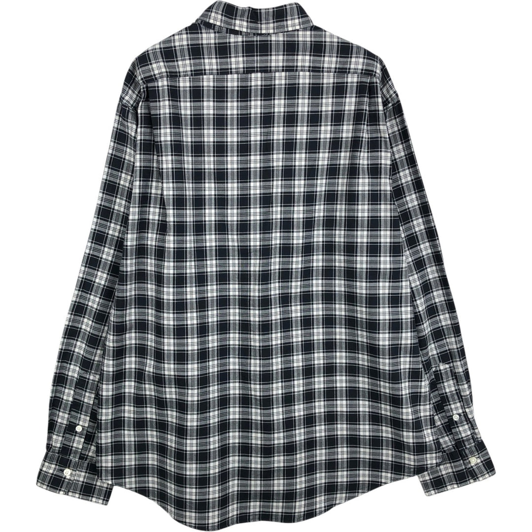 Ralph Lauren POLO RALPH LAUREN Wide Collar Long Sleeve Cotton Check Shirt, Men's Size XL (approx.) cotton black type Vintage Second Hand